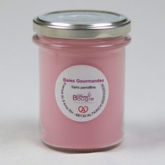 Bougie pot fruits rouges dame bougie